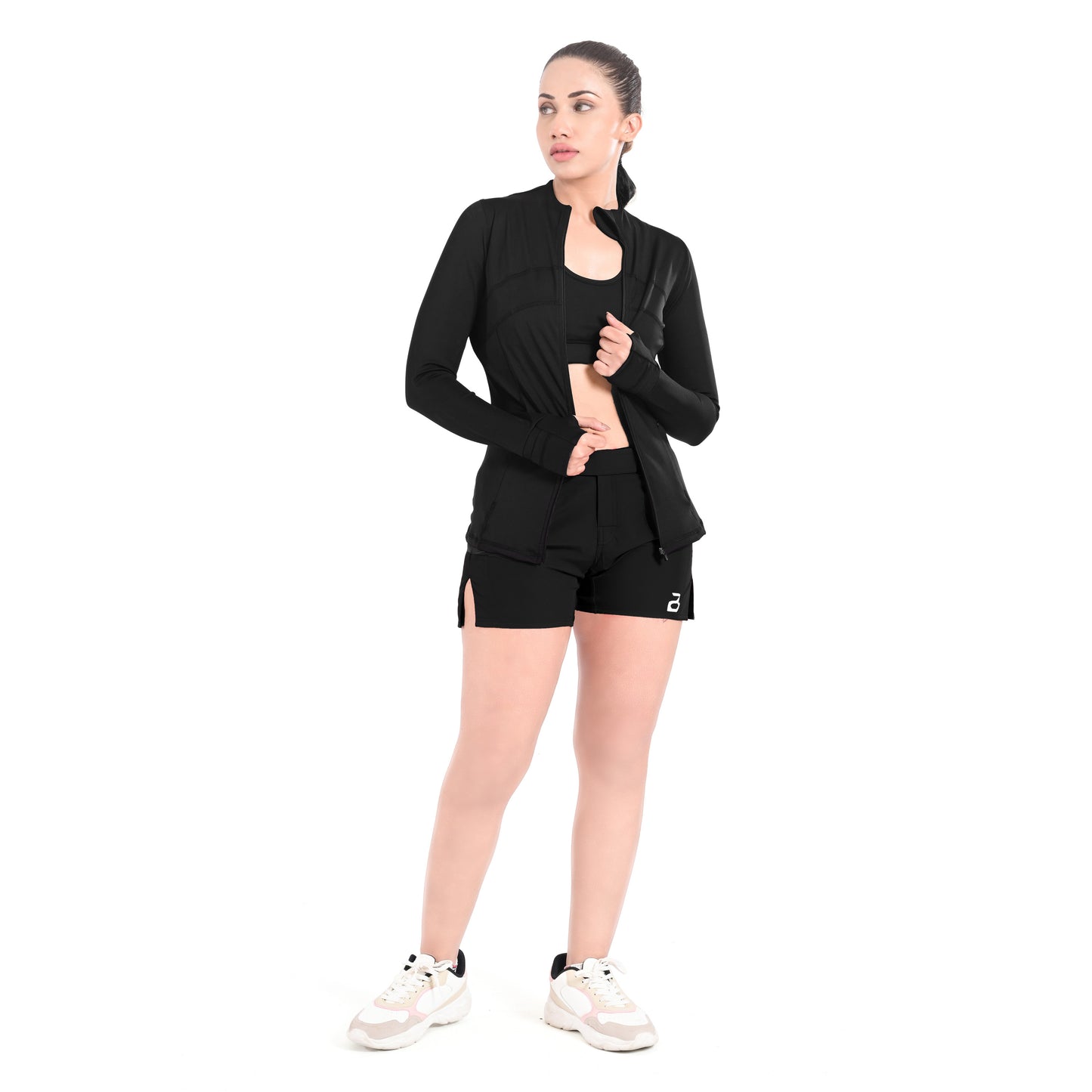 Women’s Workout Zip-Up Jacket – Lightweight Athletic Jacket with Zipper Pockets, Thumb Holes & Moisture-Wicking Fabric