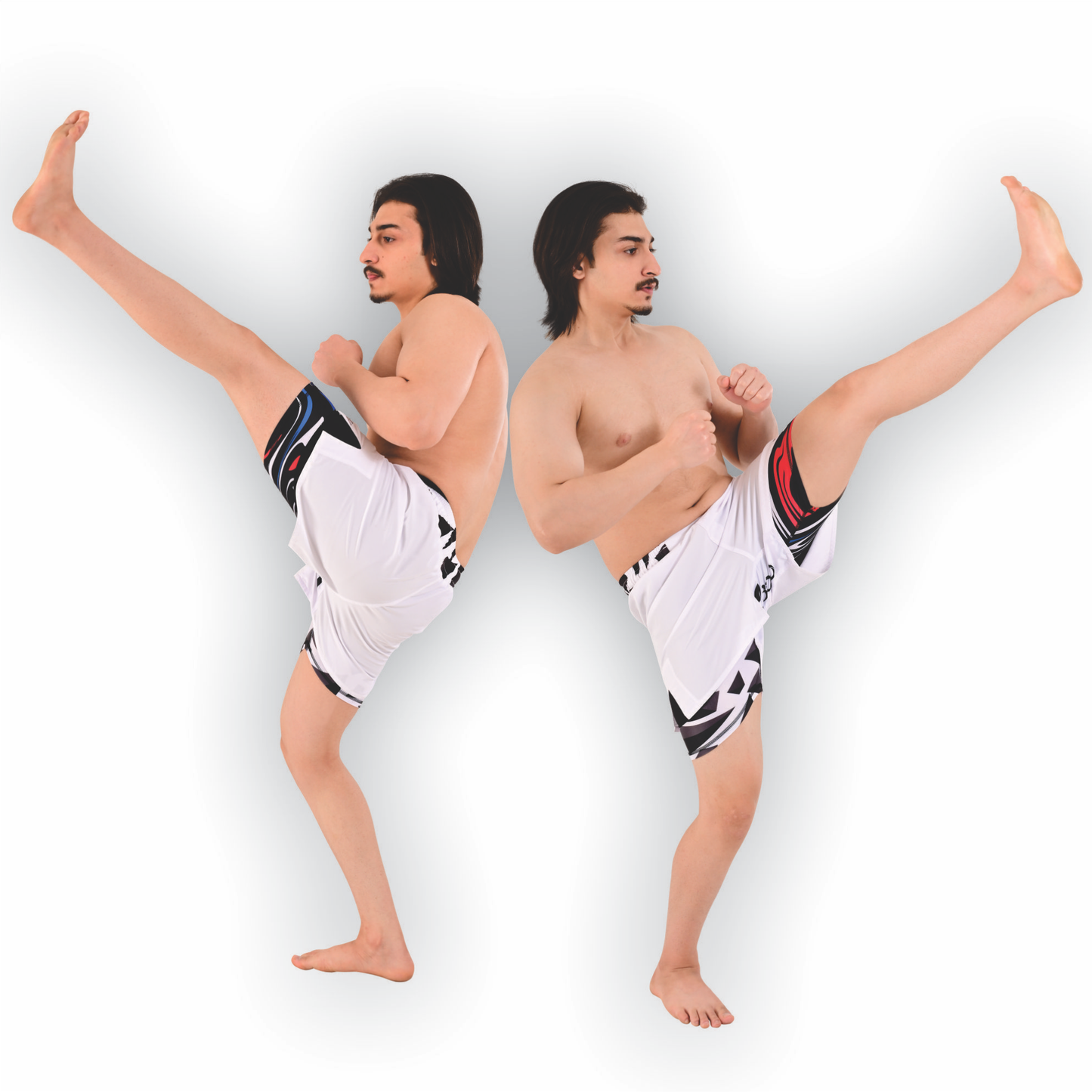 2BOLD Men’s White Compression Lined Workout Shorts – MMA, Gym, Running