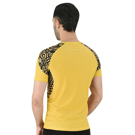 2BOLD Yellow BJJ Rash Guard for Men – Half Sleeve Training Shirt