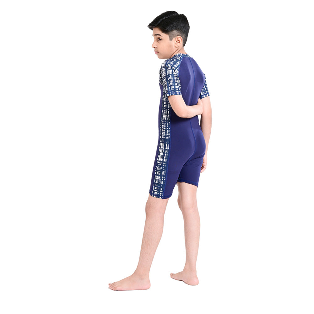 2Bold Blue Kids Swim Suit with Zipper – Quick-Dry UV Swim Shirt for Boys & Girls