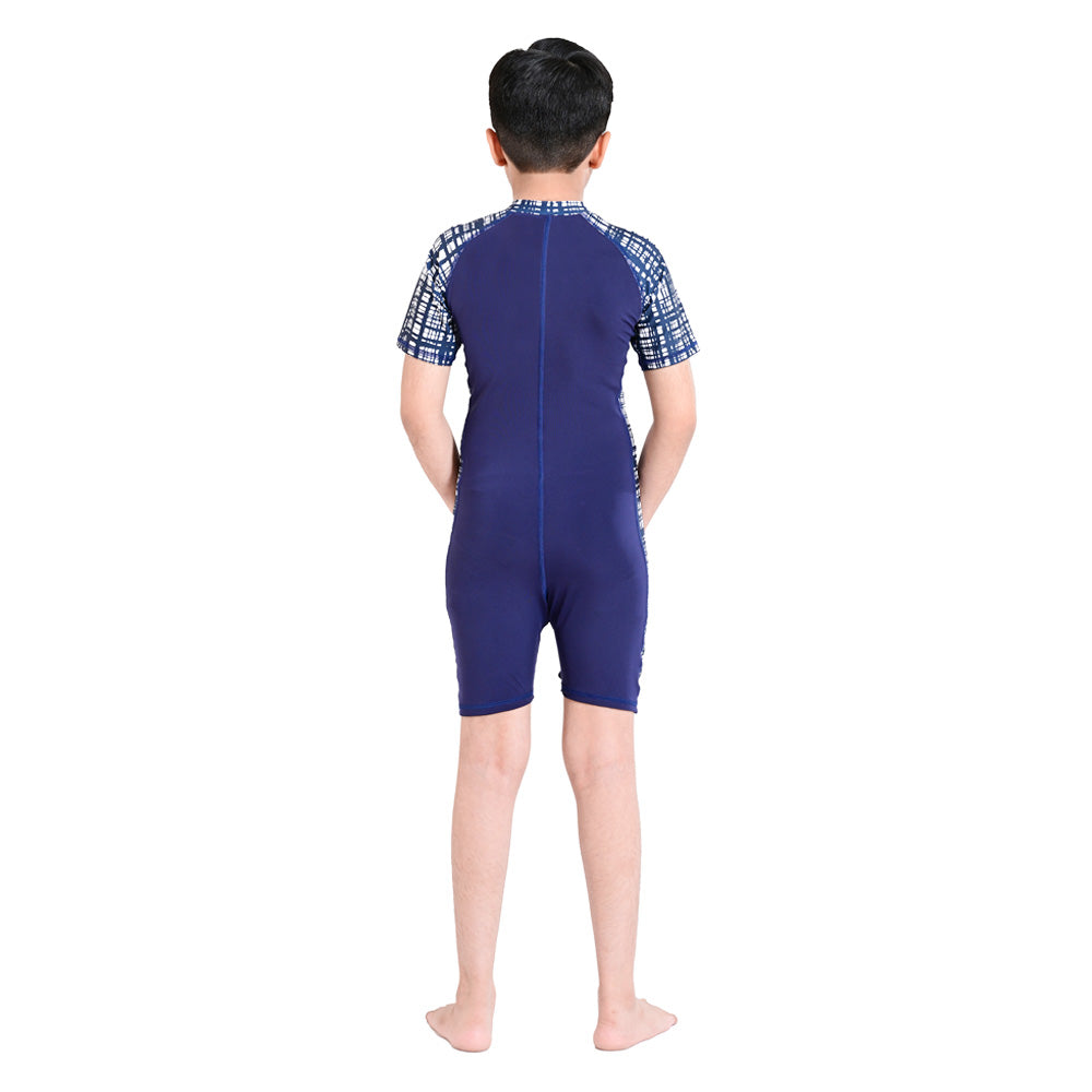 2Bold Blue Kids Swim Suit with Zipper – Quick-Dry UV Swim Shirt for Boys & Girls