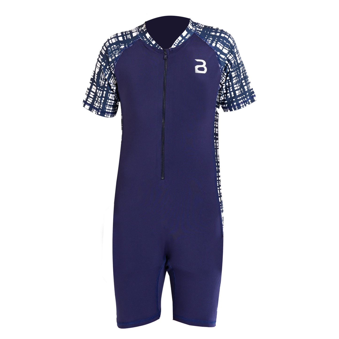 2Bold Blue Kids Swim Suit with Zipper – Quick-Dry UV Swim Shirt for Boys & Girls