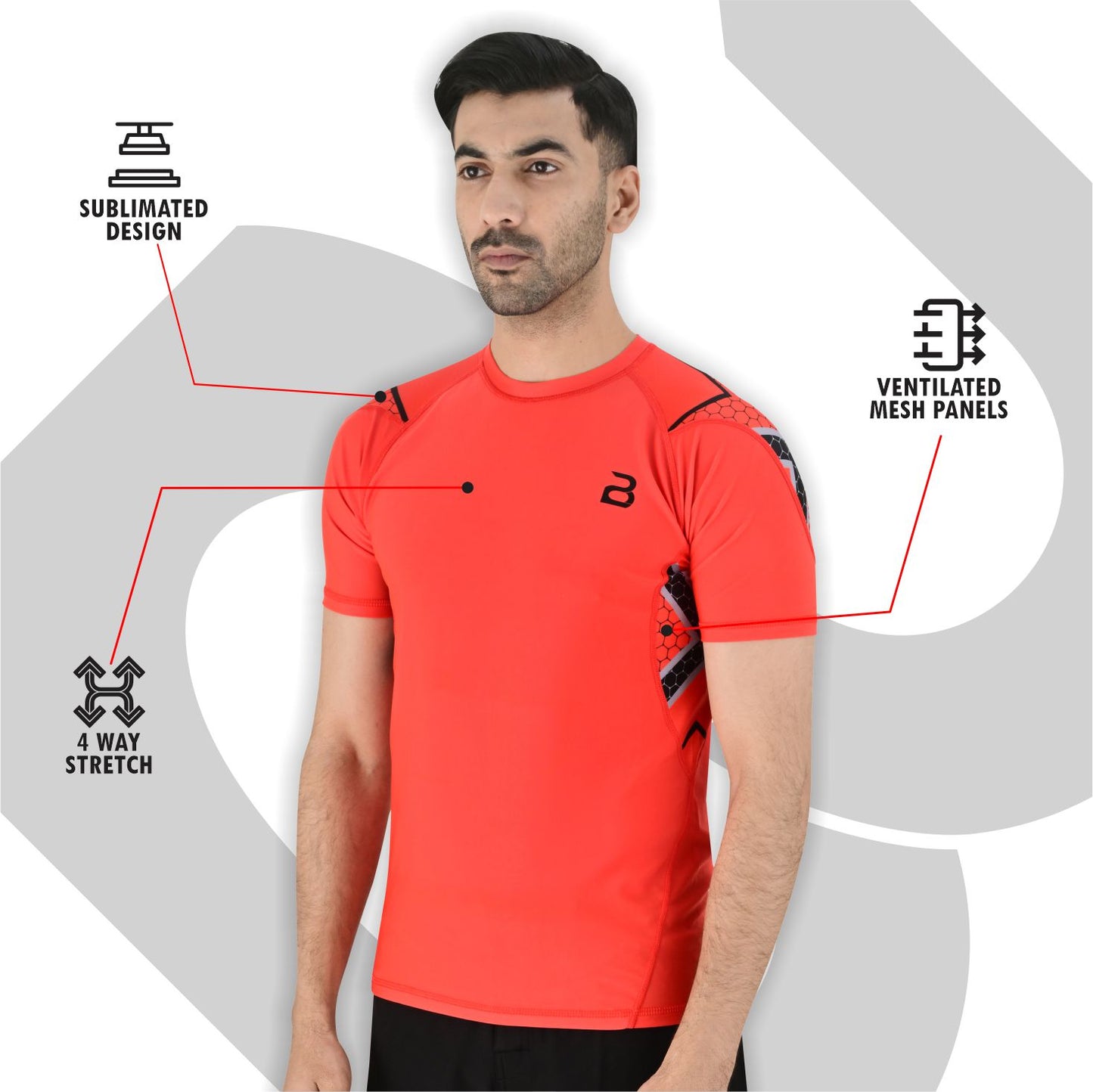 2BOLD Orange No-Gi BJJ Rash Guard for Men – MMA & Grappling Gear