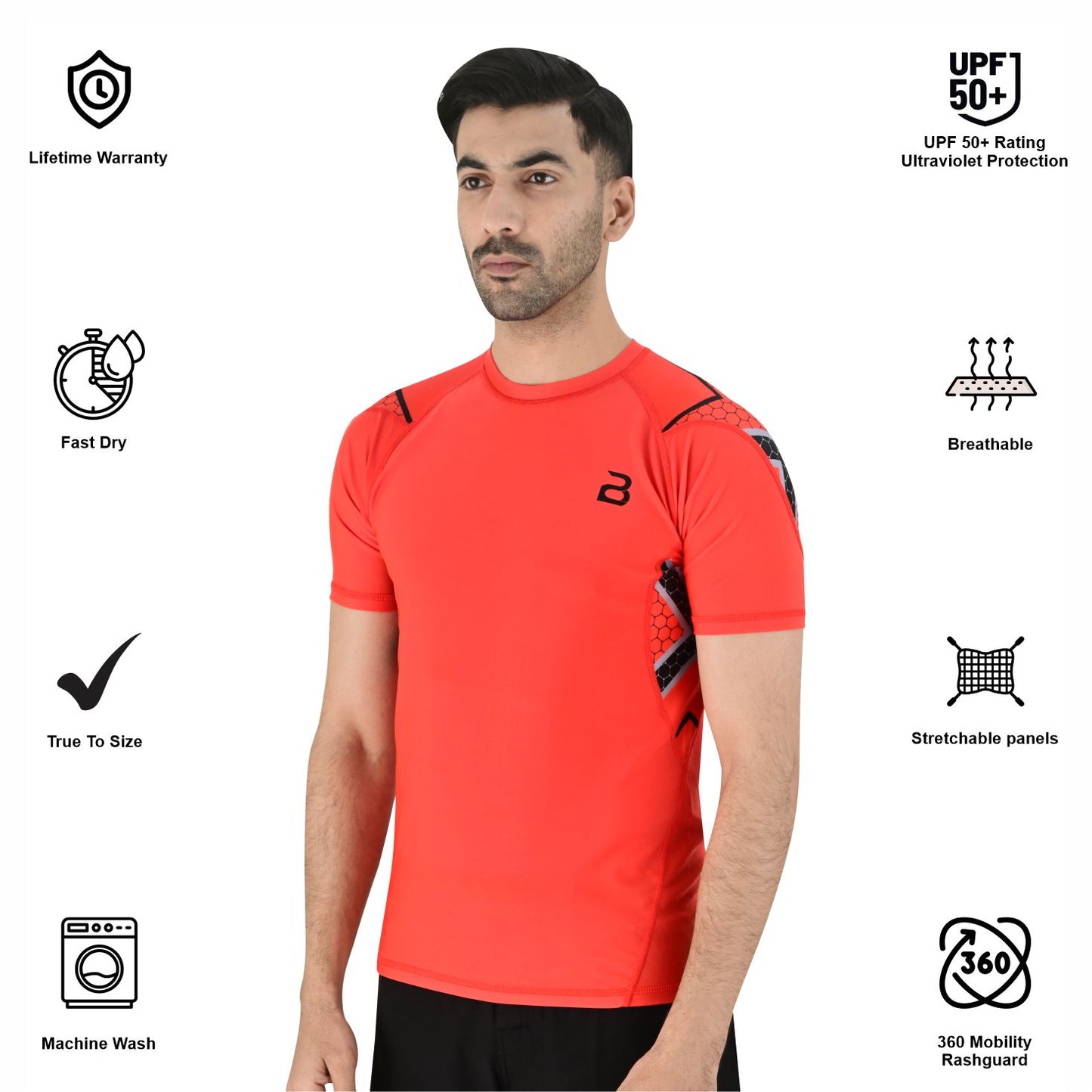 2BOLD Orange No-Gi BJJ Rash Guard for Men – MMA & Grappling Gear