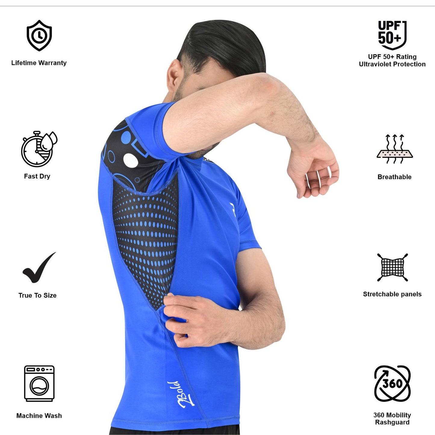 2BOLD Blue Rash Guard Men – Sportswear & Training Gear