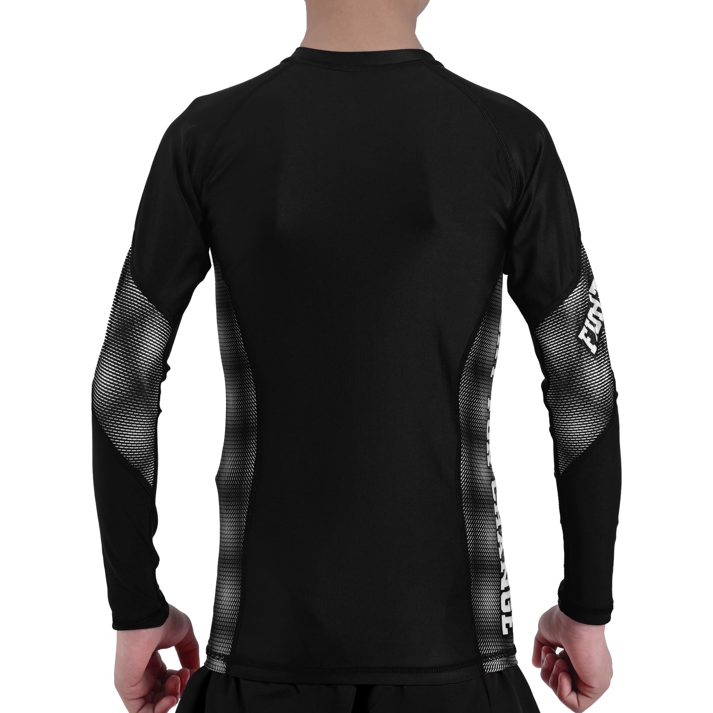 2Bold Black Kids BJJ Rash Guard - Youth No-Gi MMA Grappling Compression Shirt