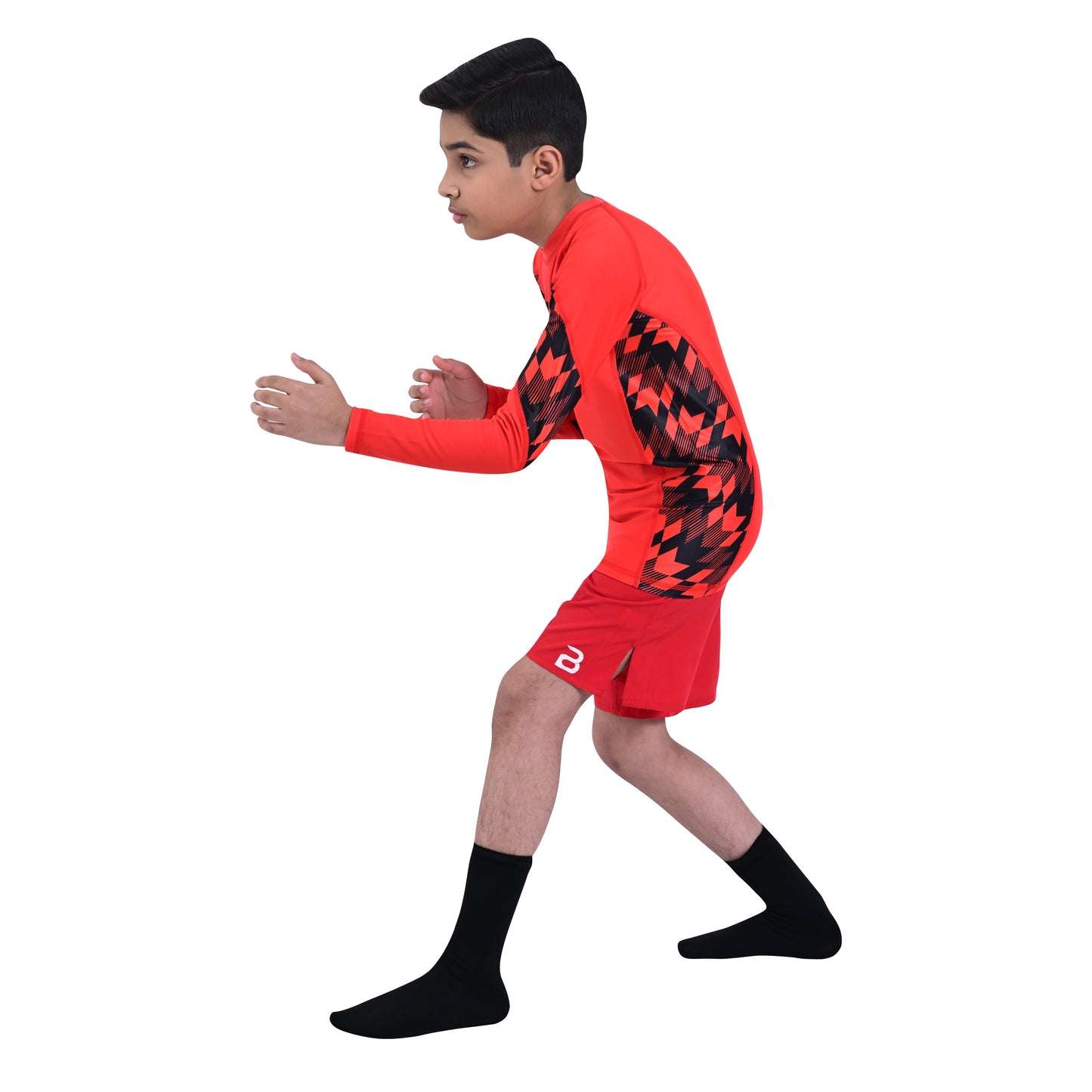 2Bold Orange Kids BJJ Rash Guard - Youth No-Gi MMA Grappling Compression Shirt