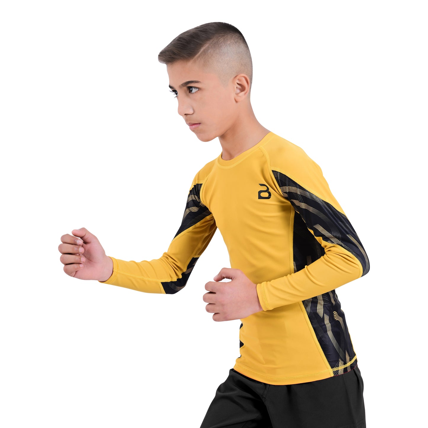 2Bold Yellow Youth BJJ No Gi Compression Rash Guard Shit