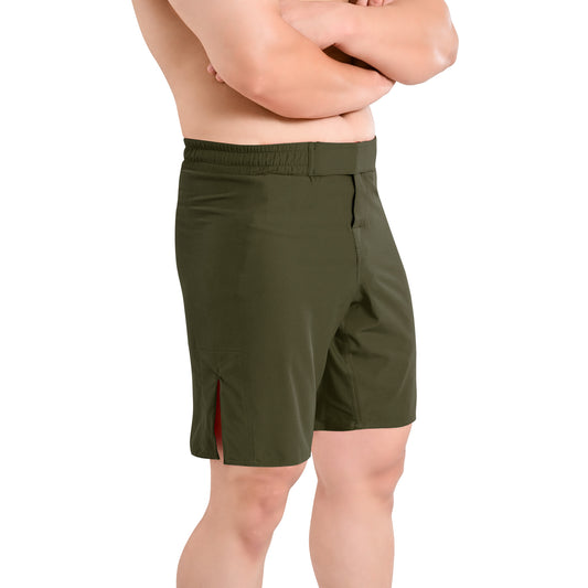 MMA Green Grappling Shorts – No-Gi BJJ, Jiu Jitsu, Muay Thai, Training Fight Shorts for Men