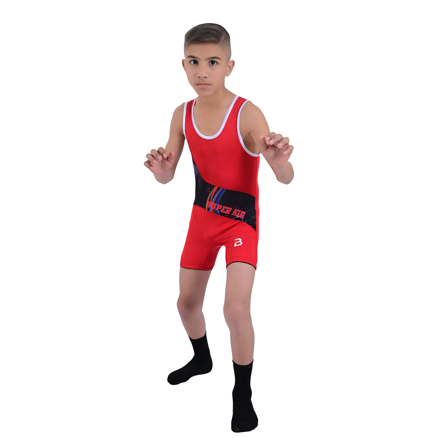 Youth Red Wrestling Singlet for Kids – BJJ, MMA, Grappling, No-Gi Compression Suit