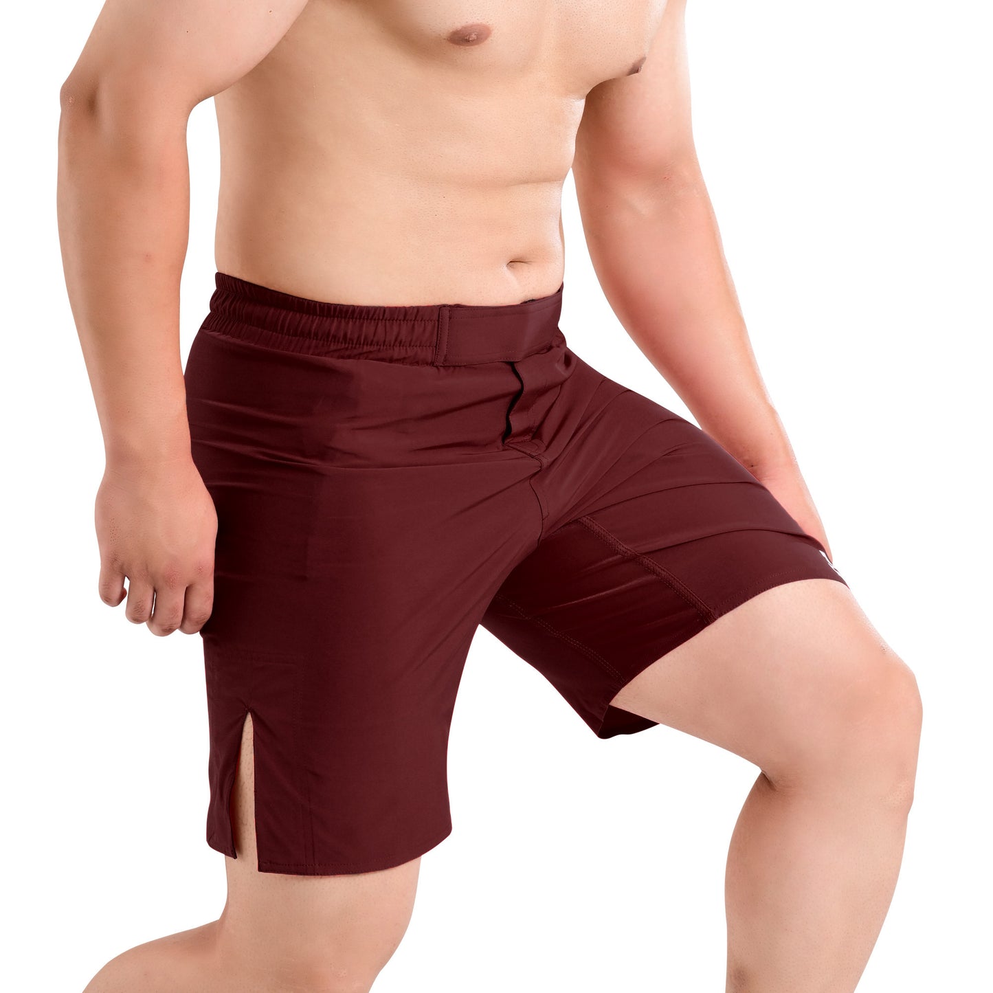 MMA Burgundy Grappling Shorts – No-Gi BJJ, Jiu Jitsu, Muay Thai, Training Fight Shorts for Men