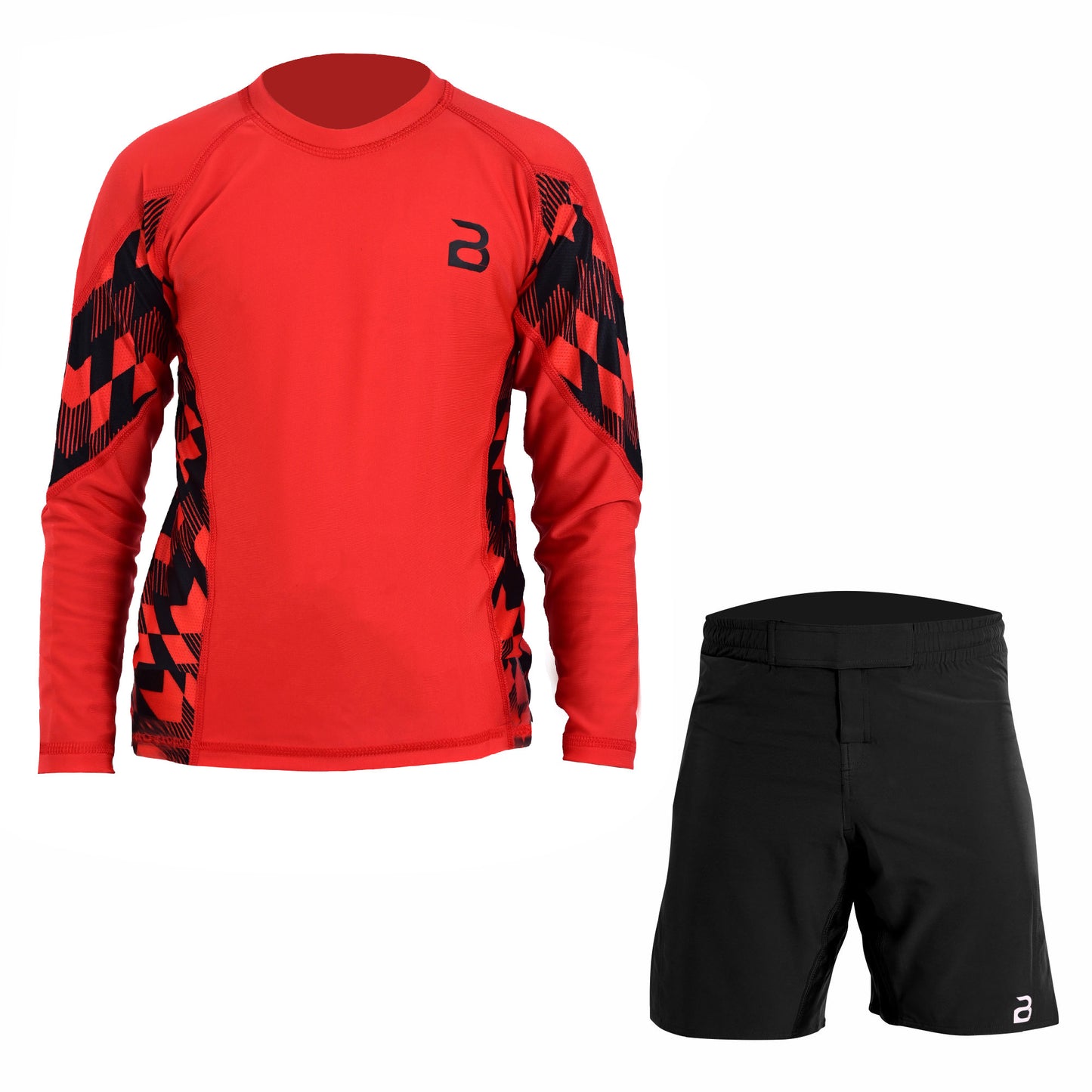Kids Orange BJJ Rash Guard and MMA Shorts Set – Youth No-Gi Jiu Jitsu, Grappling, Training Gear