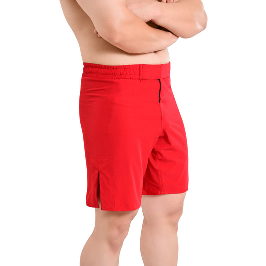 MMA Red Grappling Shorts – No-Gi BJJ, Jiu Jitsu, Muay Thai, Training Fight Shorts for Men