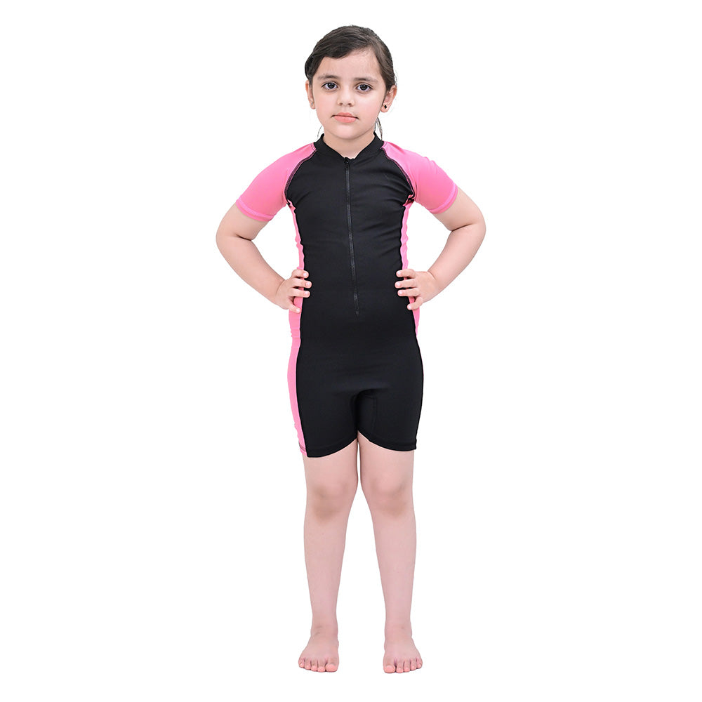 2Bold Pink Kids Swim Suit with Zipper – Quick-Dry UV Swim Shirt for Boys & Girls