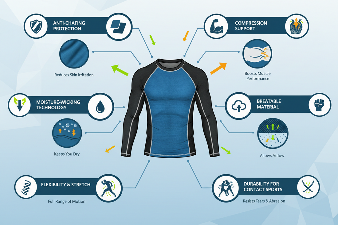 Stay Cool and Protected: MMA Rash Guards with Moisture-Wicking Fabric