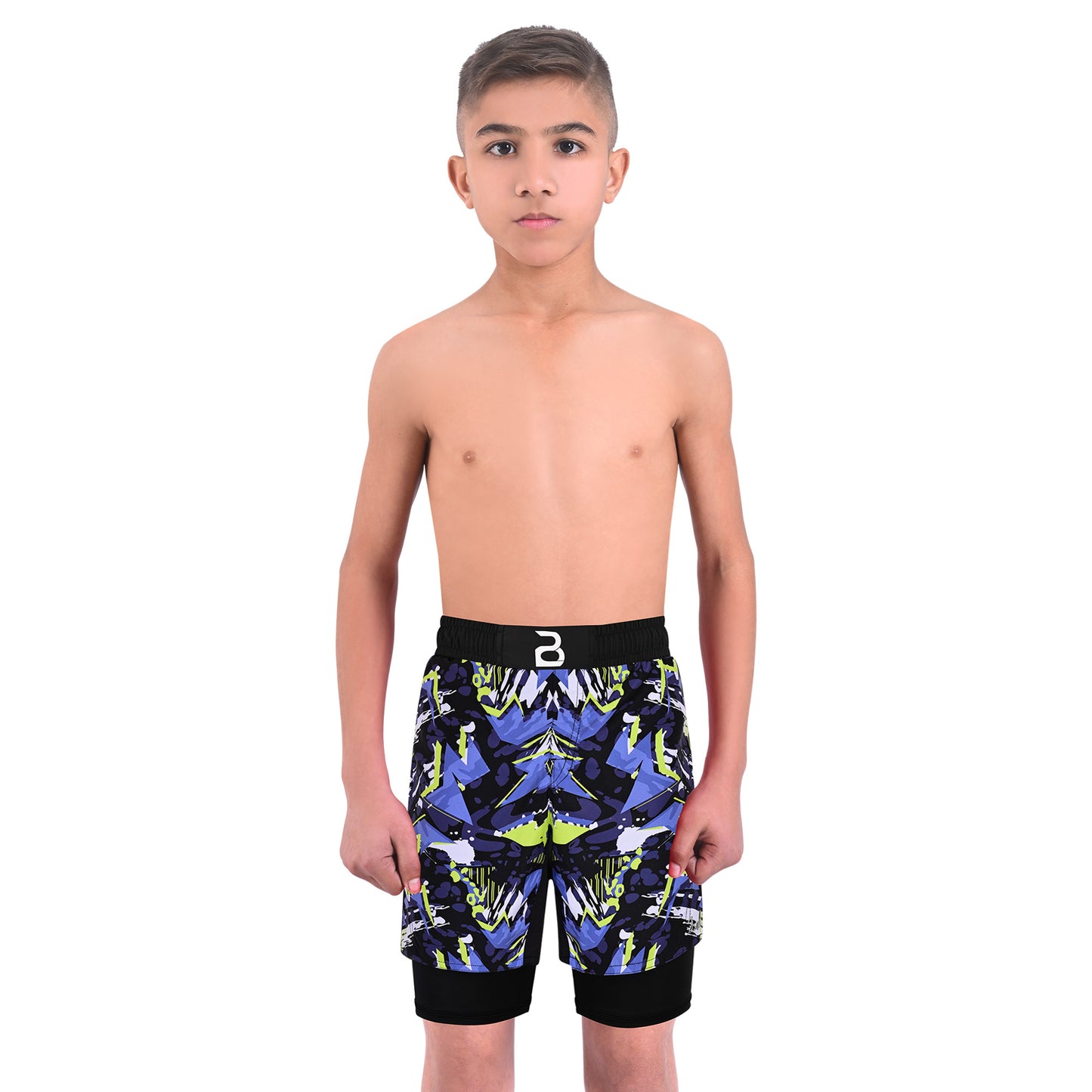 2BOLD Kids Camo Strike 2-in-1 Hybrid Shorts – Built for Power, Endurance & Style