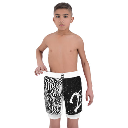2BOLD Kids White-Black 2-in-1 Hybrid Shorts – Performance, Precision & Everyday Comfort