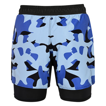 2BOLD Kids Blue-Camo 2-in-1 Hybrid Shorts – Bold Style, Superior Comfort & Pro-Level Performance