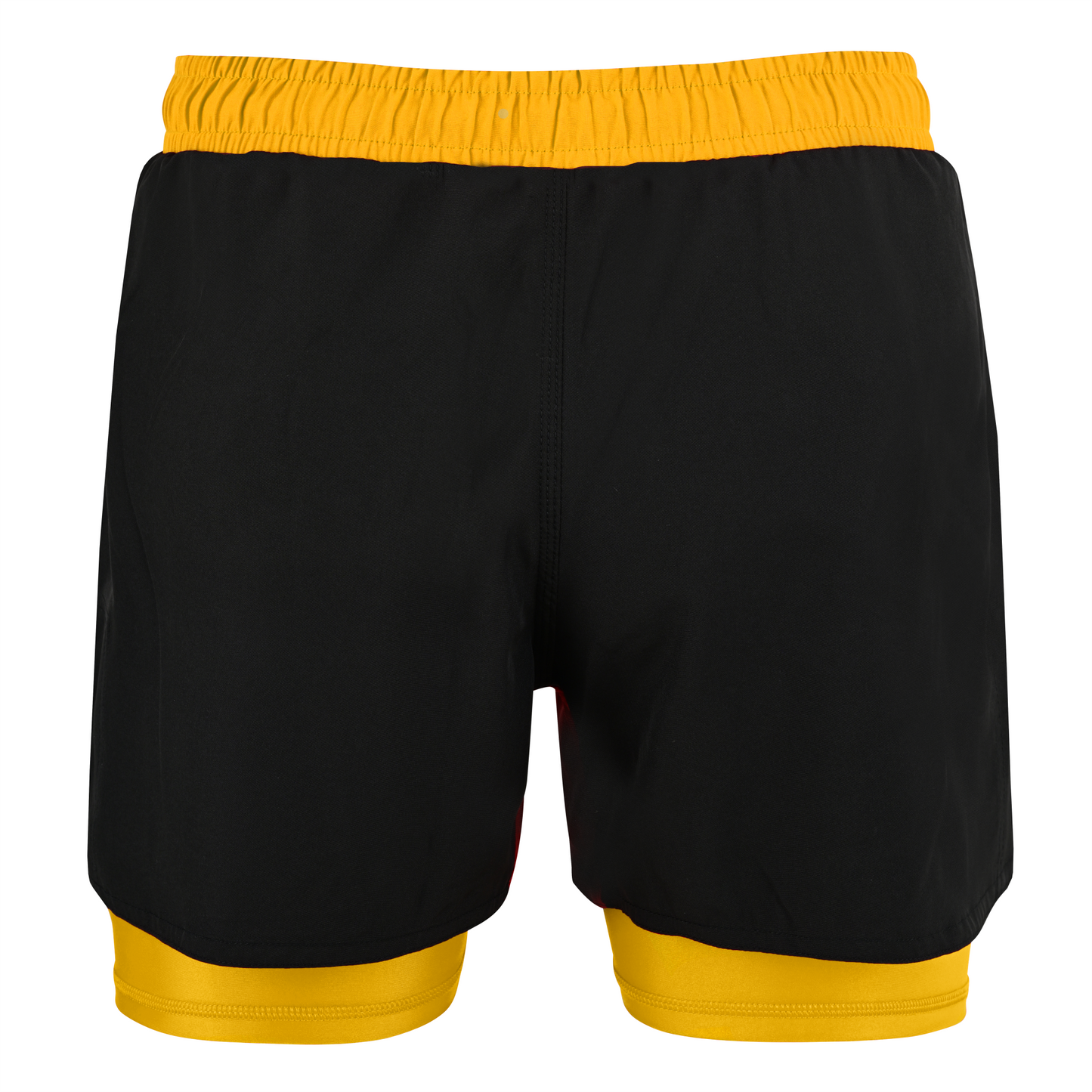 2BOLD Youth Yellow Black Hybrid Athletic Shorts | Compression Lined Boys Sports Shorts