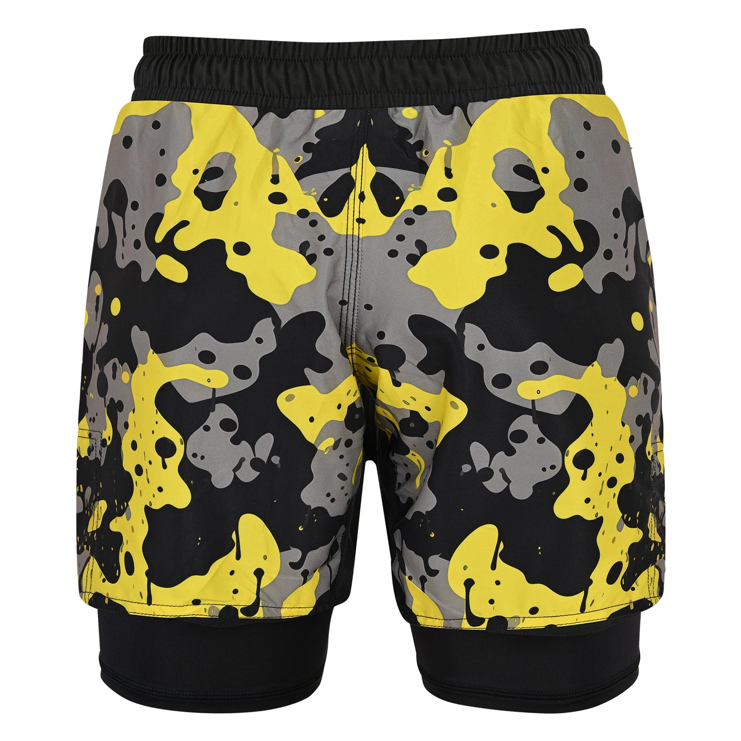 2BOLD Kids Yellow-Black 2-in-1 Hybrid Shorts – Bold Style, Superior Comfort & Pro-Level Performance