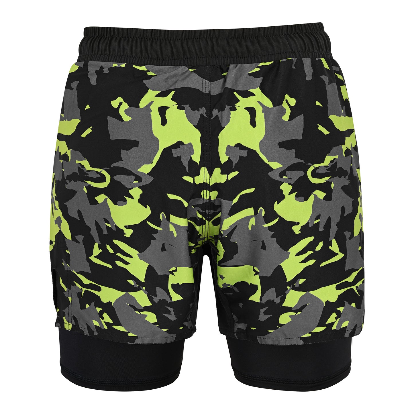 2BOLD Kids Green Camo 2-in-1 Hybrid Shorts – Built for Action, Designed for Champions