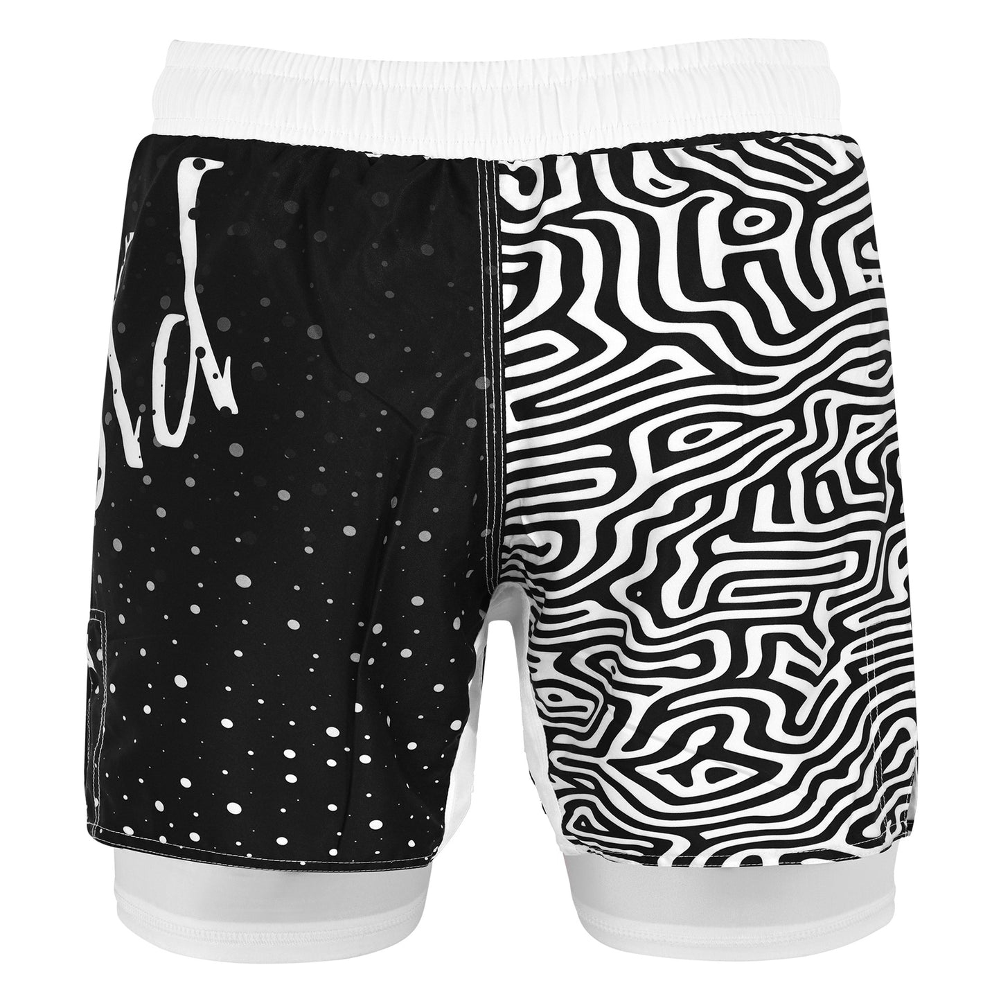 2BOLD Kids White-Black 2-in-1 Hybrid Shorts – Performance, Precision & Everyday Comfort