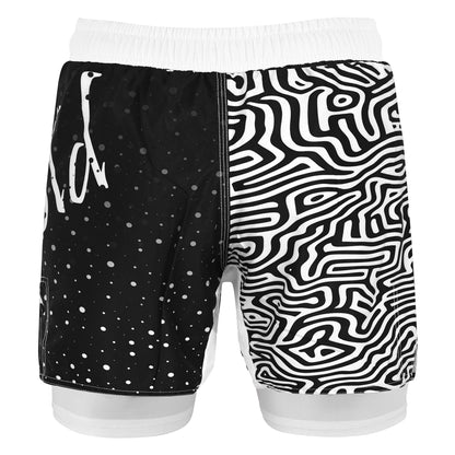 2BOLD Kids White-Black 2-in-1 Hybrid Shorts – Performance, Precision & Everyday Comfort