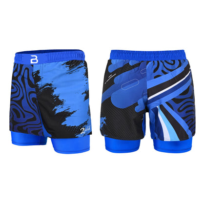 2BOLD Kids Blue-Black 2-in-1 Hybrid Shorts – Built for Young Athletes