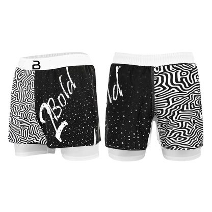 2BOLD Kids White-Black 2-in-1 Hybrid Shorts – Performance, Precision & Everyday Comfort