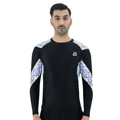 2BOLD Men Black MMA Long Sleeve Rash Guard