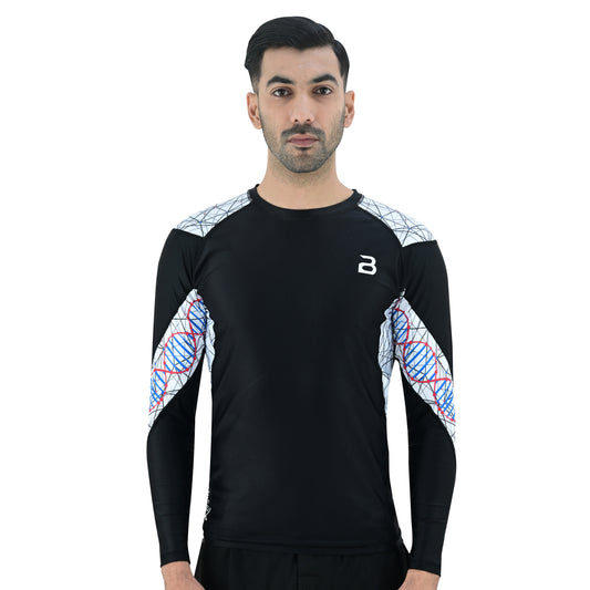 2BOLD Men Black MMA Long Sleeve Rash Guard