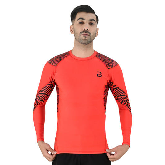 2BOLD Orange No Gi Jiu Jitsu Rash Guard For Men