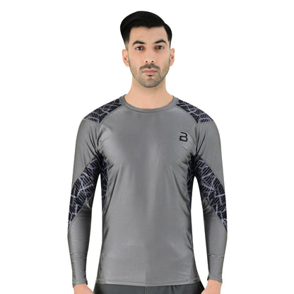 2BOLD Grey Men’s No Gi Jiu Jitsu Rashguard Shirt For Men