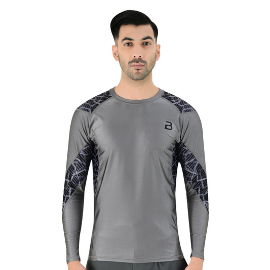 2BOLD Grey Men’s No Gi Jiu Jitsu Rashguard Shirt For Men