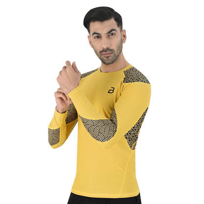 2BOLD Men’s Yellow Long Sleeve BJJ Rash Guard Swim Shirt