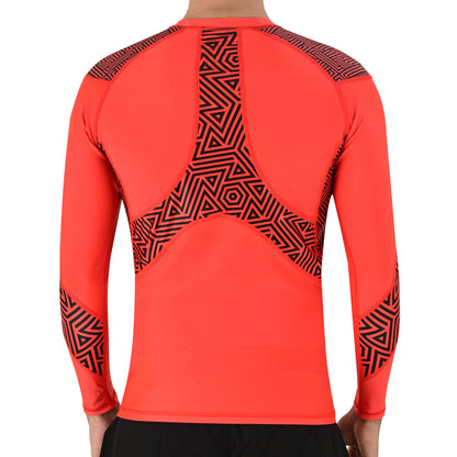 2BOLD Orange No Gi Jiu Jitsu Rash Guard For Men