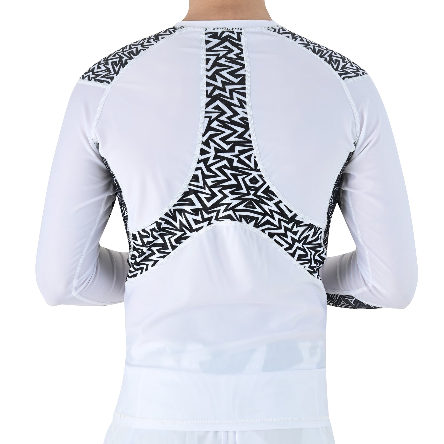 2BOLD White Jiu Jitsu Long Sleeve Spandex Rash Guard Men