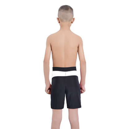 Youth Mma White\Black Shorts – Kids BJJ No-Gi Fight Shorts for Training & Competition