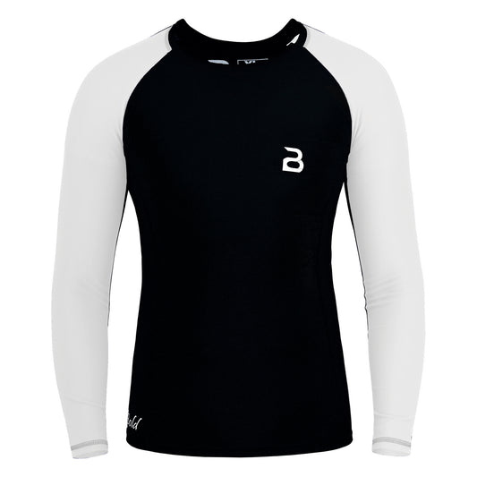 2Bold Black-White Kids Grappling Rash Guard