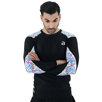 2BOLD Men Black MMA Long Sleeve Rash Guard
