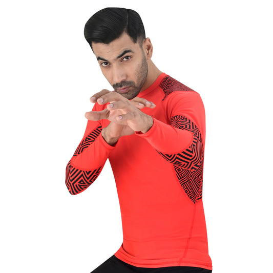 2BOLD Orange No Gi Jiu Jitsu Rash Guard For Men