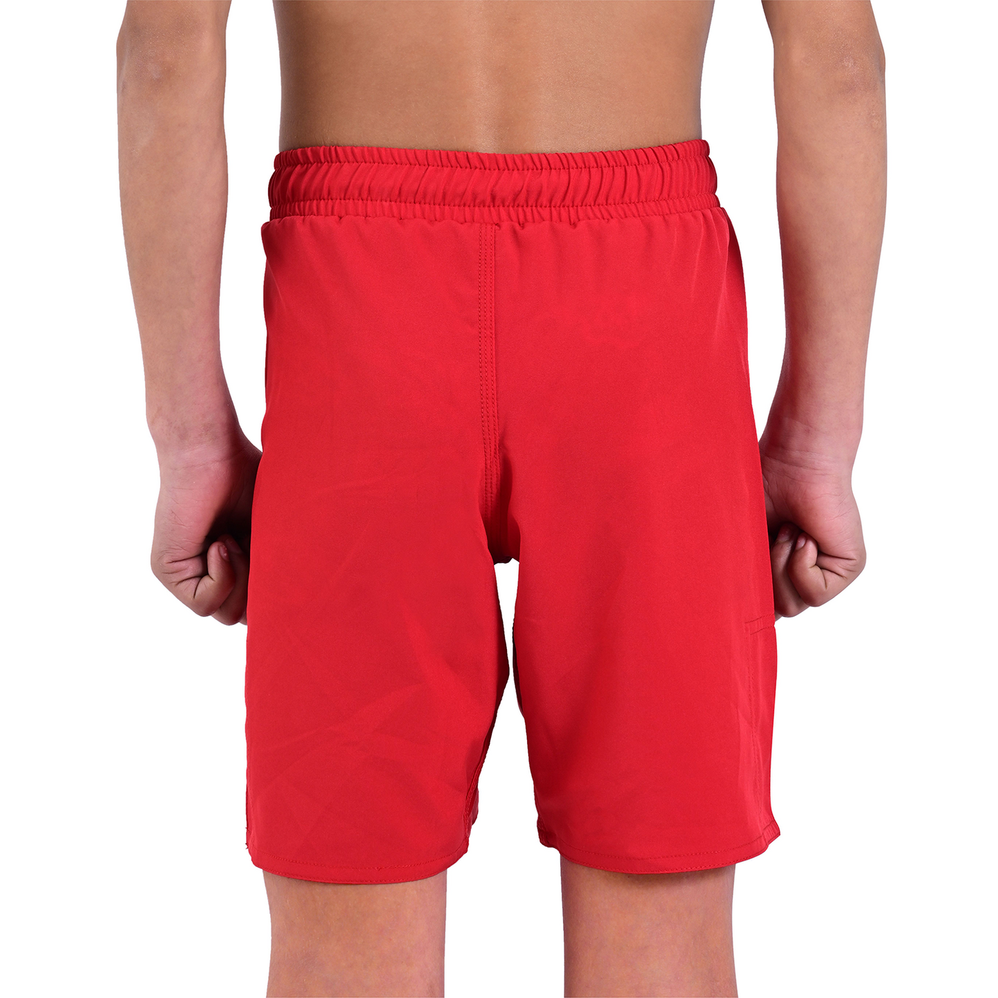 Youth MMA Red Grappling Shorts – Kids BJJ No-Gi Fight Shorts for Training & Competition