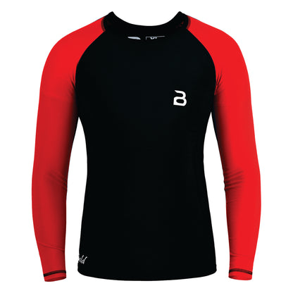2Bold Black-Red Kids BJJ Rash Guard