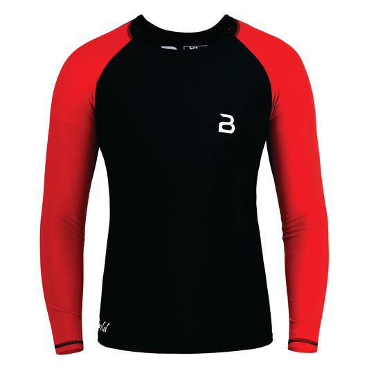 2Bold Black-Red Kids BJJ Rash Guard
