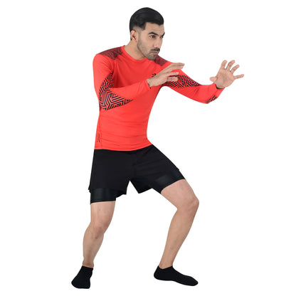 2BOLD Orange No Gi Jiu Jitsu Rash Guard For Men