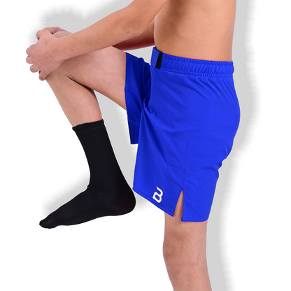 Youth MMA Blue Grappling Shorts – Kids BJJ No-Gi Fight Shorts for Training & Competition