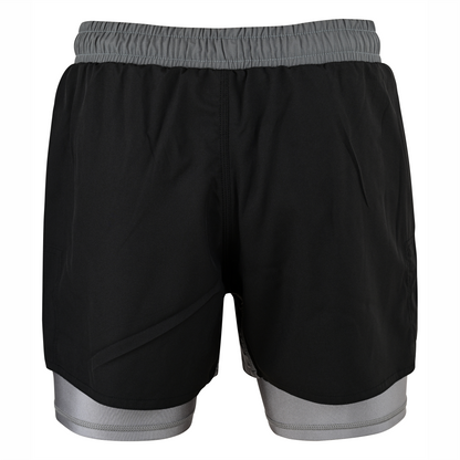 2BOLD Youth Grey Black Hybrid Athletic Shorts | Compression Lined Boys Sports Shorts