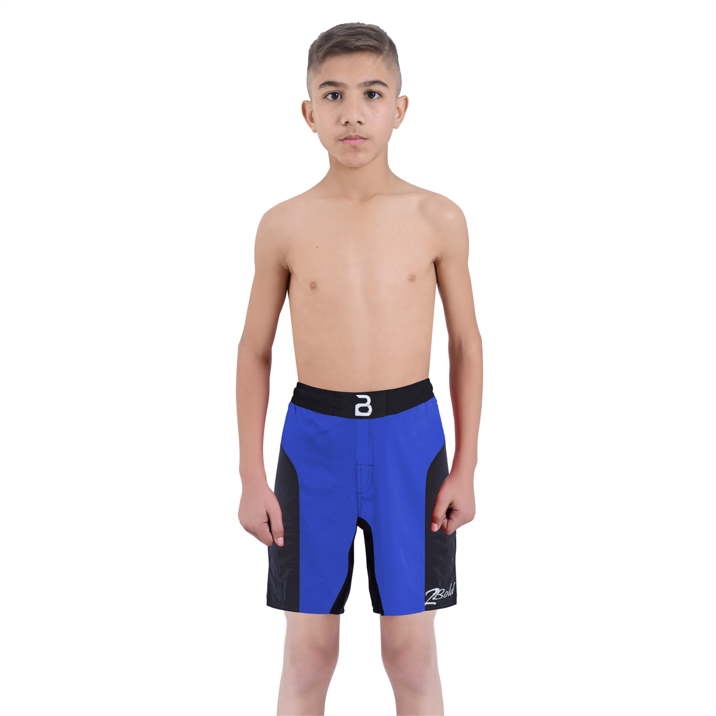 Youth Mma Blue\Black Shorts – Kids BJJ No-Gi Fight Shorts for Training & Competition
