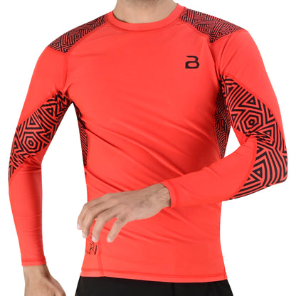 2BOLD Orange No Gi Jiu Jitsu Rash Guard For Men