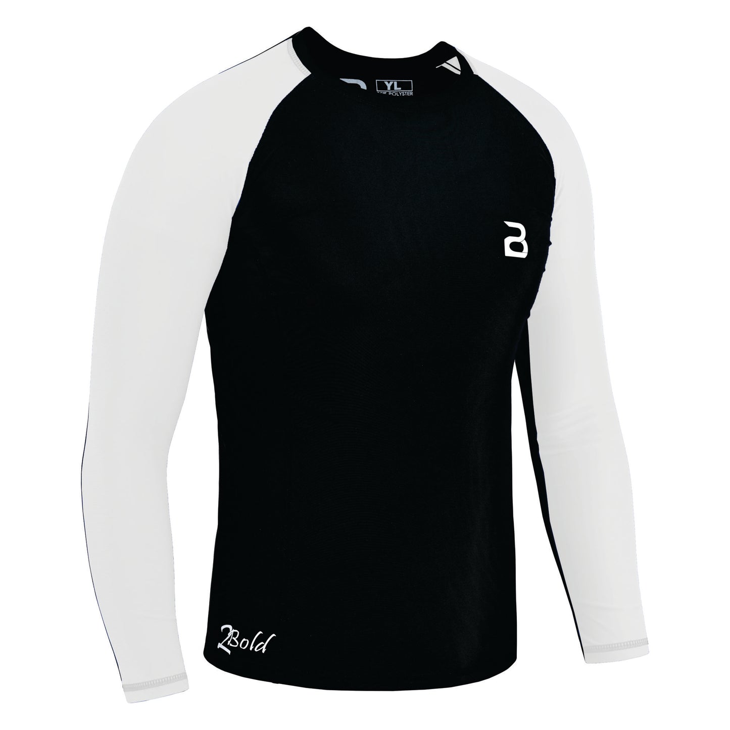 2Bold Black-White Kids Grappling Rash Guard
